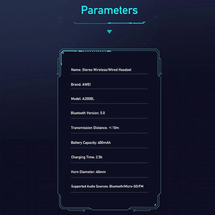 Awei A200BL Wireless Stereo Headphones