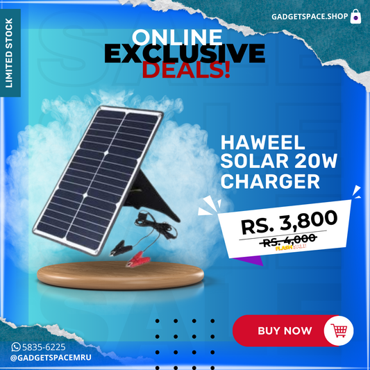 HAWEEL Portable 20W Monocrystalline Silicon Solar Power Panel Charger
